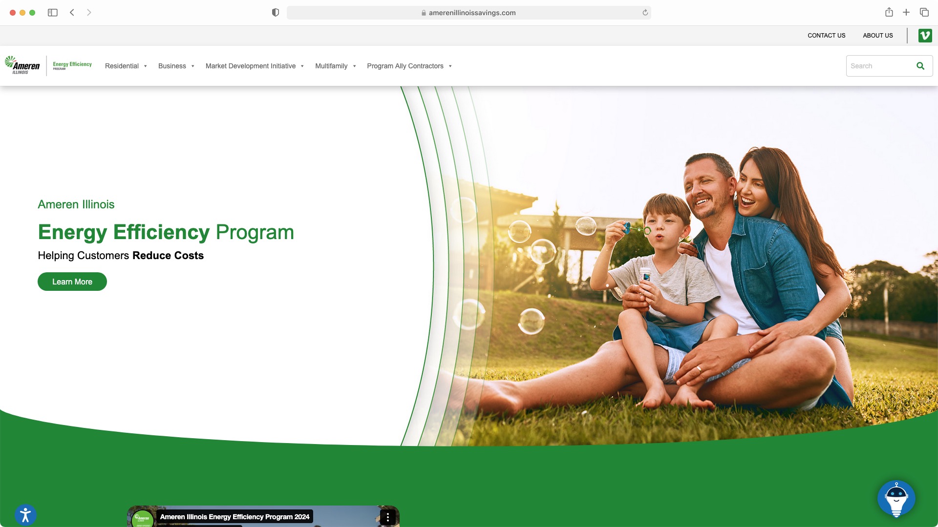 Ameren Illinois Savings Website Screenshot
