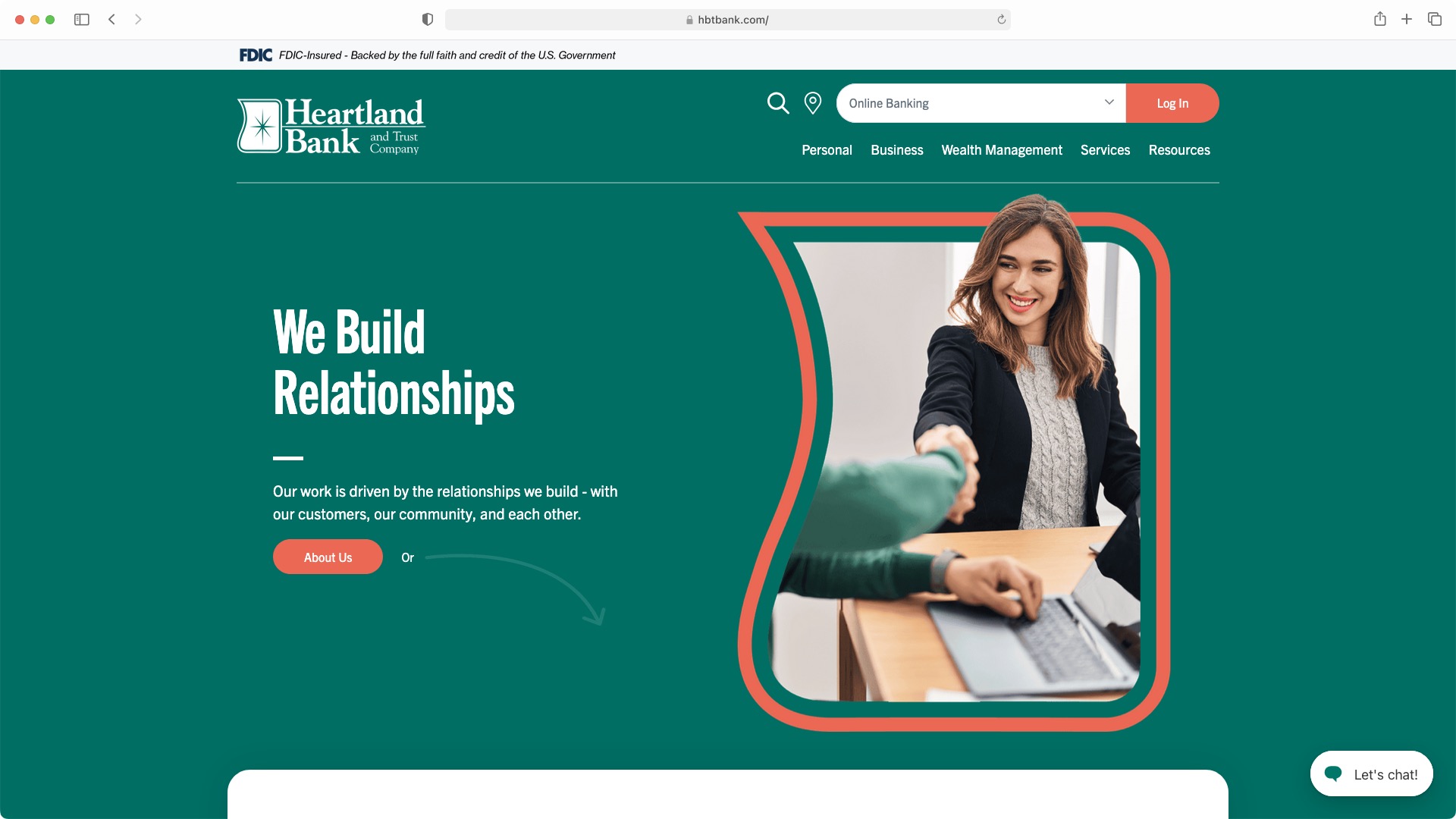 Heartland Bank & Trust Website Screenshot